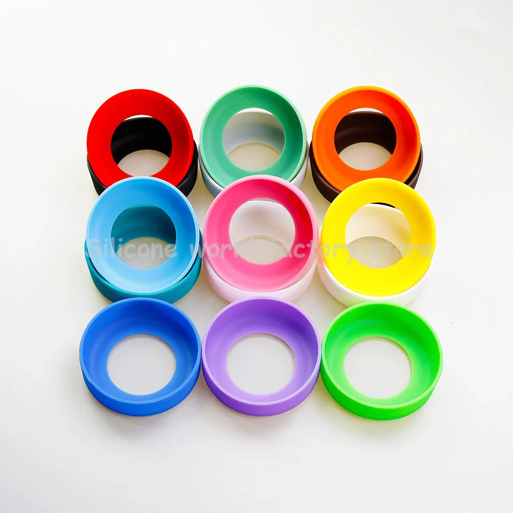 16 Colors 8.0CM Silicone Threaded Cup Bottom Protective Cover Cup Holder 80MM Thermos Cup Base Sleeve Cup Bottom Cover