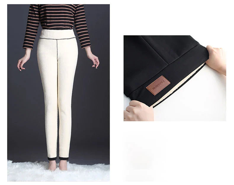 Legging taille haute sans couture pour femme avec intérieur en polaire doux, thermique, chaud, isolé, pour l'hiver. Collant polaire chaud pour femme. Vêtements d'hiver pour femme.
