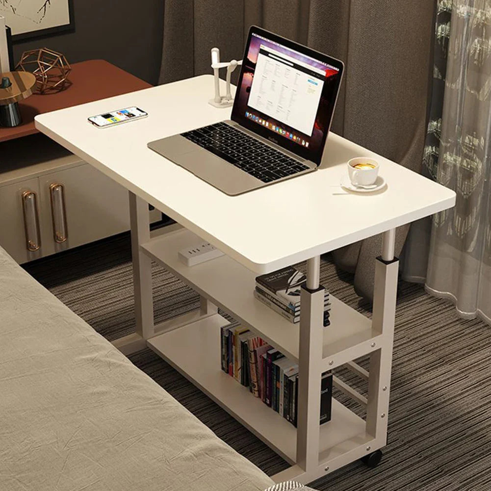 Table de chevet réglable en hauteur, rangement multicouche, roue pivotante, bureau de maison, ordinateur portable, bureau debout pour Table élévatrice à domicile