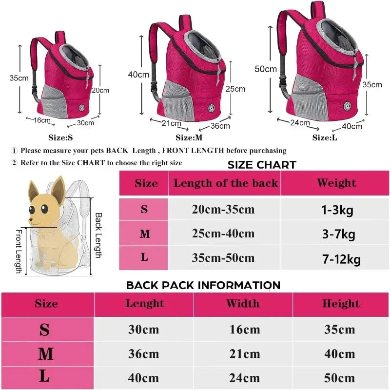 Pet Backpack for Small and Medium Dogs, Pet Carrier Backpack, Breathable Travel, Dog Carrier, Pet Transport Supplies