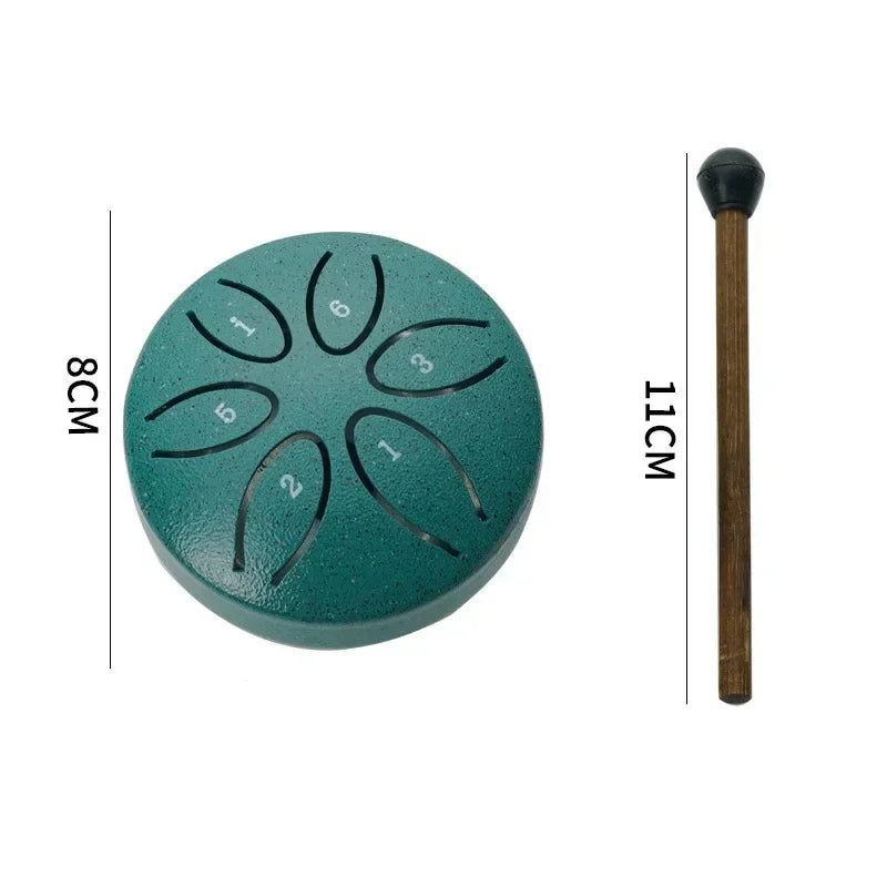Tambour à Tongle en acier de 3 pouces, 6 tons, Instrument à main avec maillets, sons apaisants pour la méditation, le Yoga, la thérapie musicale en extérieur et en intérieur