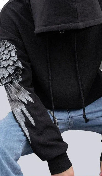 Hoodie brodé pour hommes, streetwear de luxe blanc sans marque, automne, pas cher, Emo, style Hip Hop