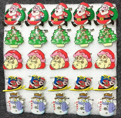 25pcs Party Love LED Flashing Brooch Pin Cartoon Light up Glow Badge Gift Cosplay Navidad Wedding Festival Halloween Christmas