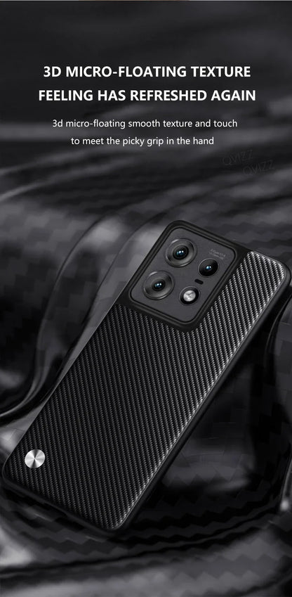 Leather Case for Motorola Moto Edge 50 Pro Luxury Carbon Fiber Matte Silicone Protection Phone Cover MotorolaEdge50Pro Coque