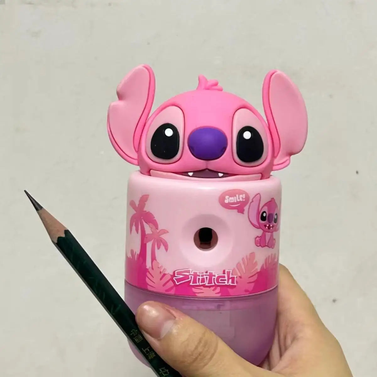 Stitch Manual Hand Crank Pencil Sharpener Durable Metal Blade with Eraser Portable Sharpening Tool Kids Safe Design 2025 New
