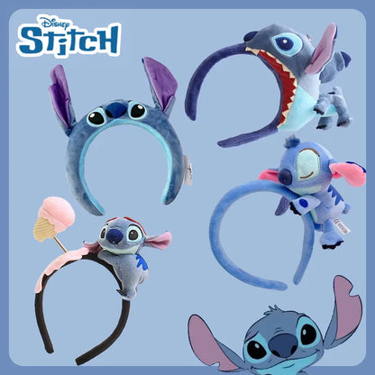 Serre-tête Stitch, dessin animé, mignon, antidérapant, pour le lavage du visage, soin de la peau, bandeau doux, accessoire de cheveux amusant pour fête, cadeau pour fille.