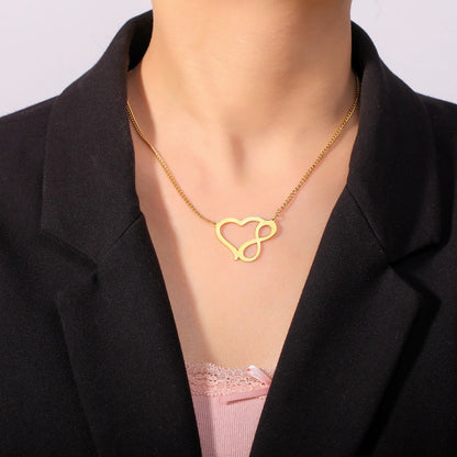 Skyrim Infinite Love Pendant Necklace Stainless Steel Women's Fashion Jewelry Necklace Couple Christmas Day Jewelry Gift