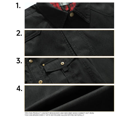 Vestes pour hommes, printemps, chemise doublée en flanelle, manteau, veste décontractée à boutons-pression, style cowboy occidental, haut de haute qualité, taille US