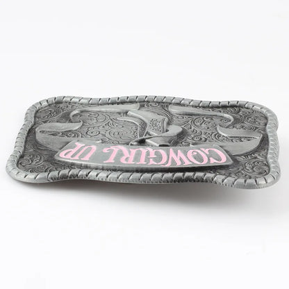 Cowgirl Up Belt Buckle A Girl with A Cowboy Dream Deserves It