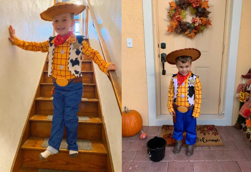 Déguisement de Woody de Toy Story avec chapeau de cowboy pour fête costumée