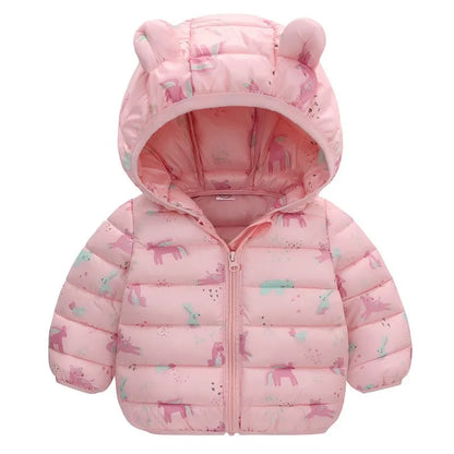 Enfants Garçons Bébé Vestes Légères à Capuche en Duvet Vêtements d'Extérieur Chauds Automne Enfants Filles Manteaux Imprimé Dinosaure Dessin Animé Vêtements Décontractés