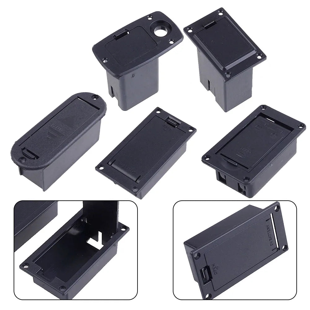 Boîtier de batterie de remplacement 9V pour micro de guitare acoustique et basse, support en plastique robuste, accessoire idéal pour les musiciens