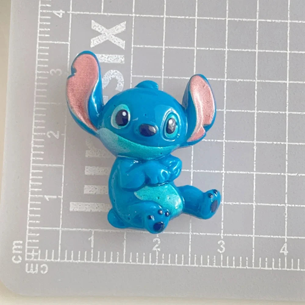5Pcs cute stitch cartoon resin flatback supplies diy kawaii resin accessories crafts materials scrapbooking embellishment