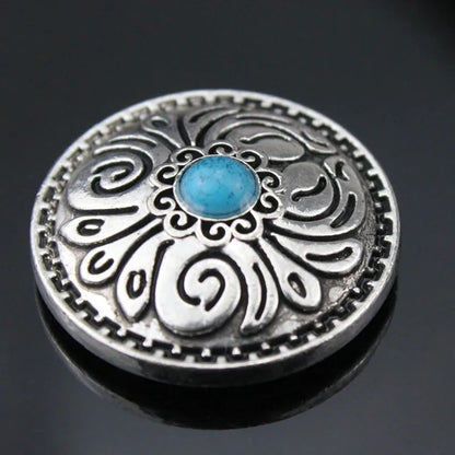 5pcs Cowboy Western Texas Conchos Leather Wallet Turquoise Flower Metal Decorative Button Screw Back for Leathercraft