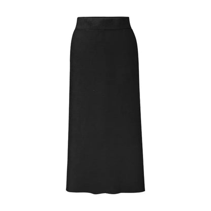 Women's Autumn/winter Knit Bodycon Skirt Medium-length High-waisted Thickened Side Slit Step-length Skirt