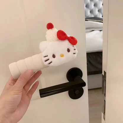 Kitty Anime Plush Doll Door Knob Covers Foam Elastic Room Door Handle Protector Anime Home Accessory Decoration Gift