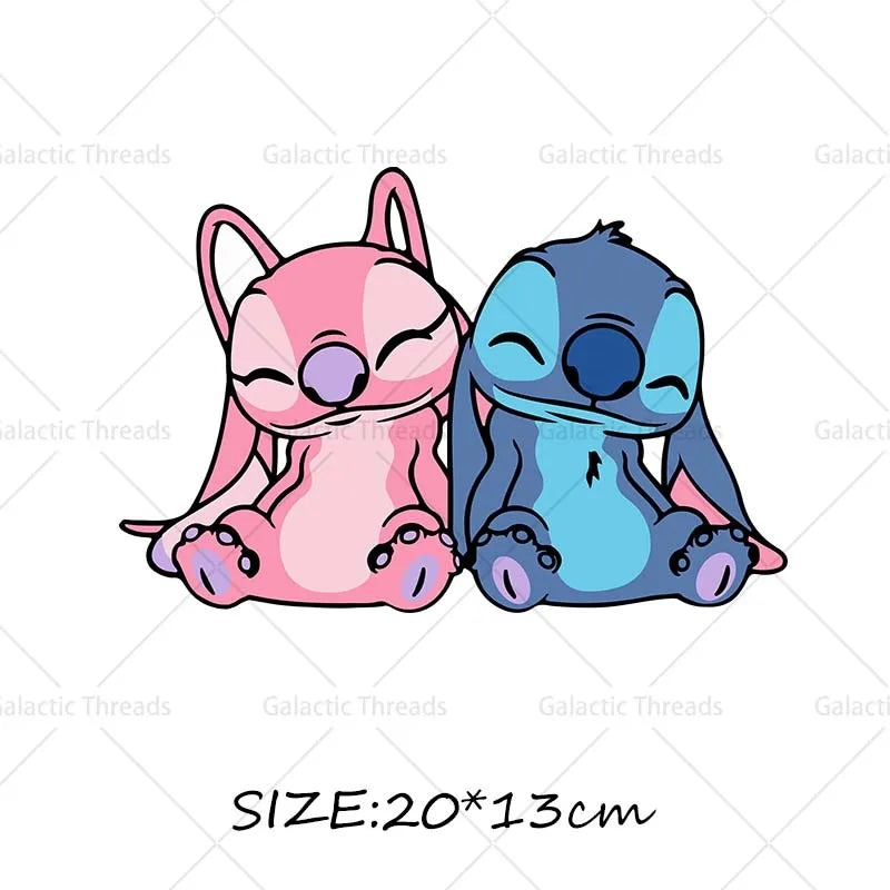 Stitch Lilo Iron on Decals Heat Press Patches Thermal Transfer Stickers for Clothes DIY Ironing Prints