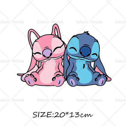 Stitch Lilo Iron on Decals Heat Press Patches Thermal Transfer Stickers for Clothes DIY Ironing Prints