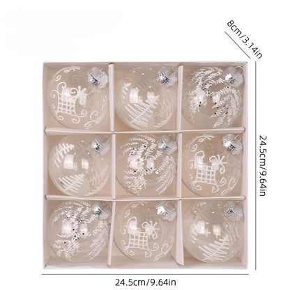 8cm PET Clear Decorative Christmas Ball Christmas Tree Ornament Sequin Christmas Decorative Ball Xmas Ornaments Home Decor