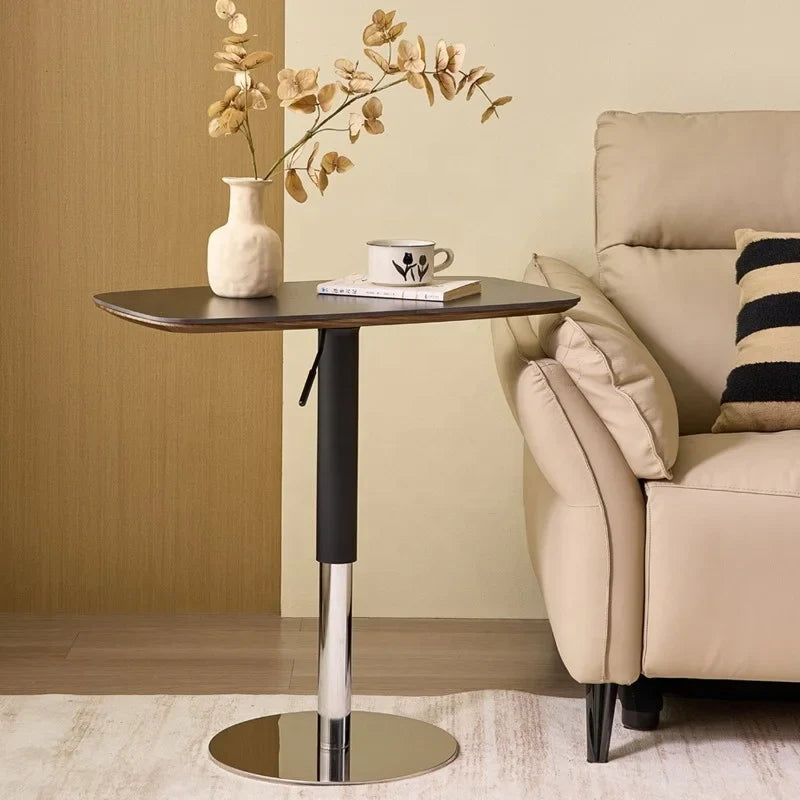 Table d'appoint élévatrice au Design moderne en ardoise de roche, pour lit ou canapé, petit appartement, meubles de salon avec pied en acier inoxydable