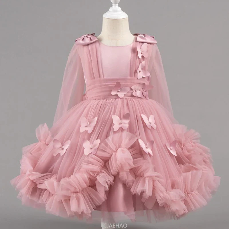 Robe de soirée 2025, robe de princesse pour filles, tenue de concours de fleurs, piano, Recital, anniversaire, mariage, jupe de ballerine, occasion formelle