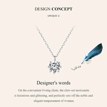 Dazzling 0.8ct Moissanite Sterling Silver Pendant Necklace