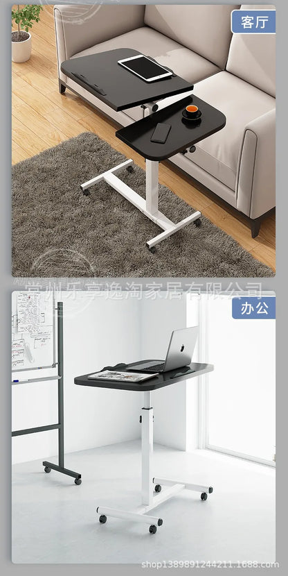 Table de lit inclinable avec roulettes, bureau de chevet réglable en hauteur, 2 ordinateurs de bureau inclinables, bureau sur pied pour ordinateur portable