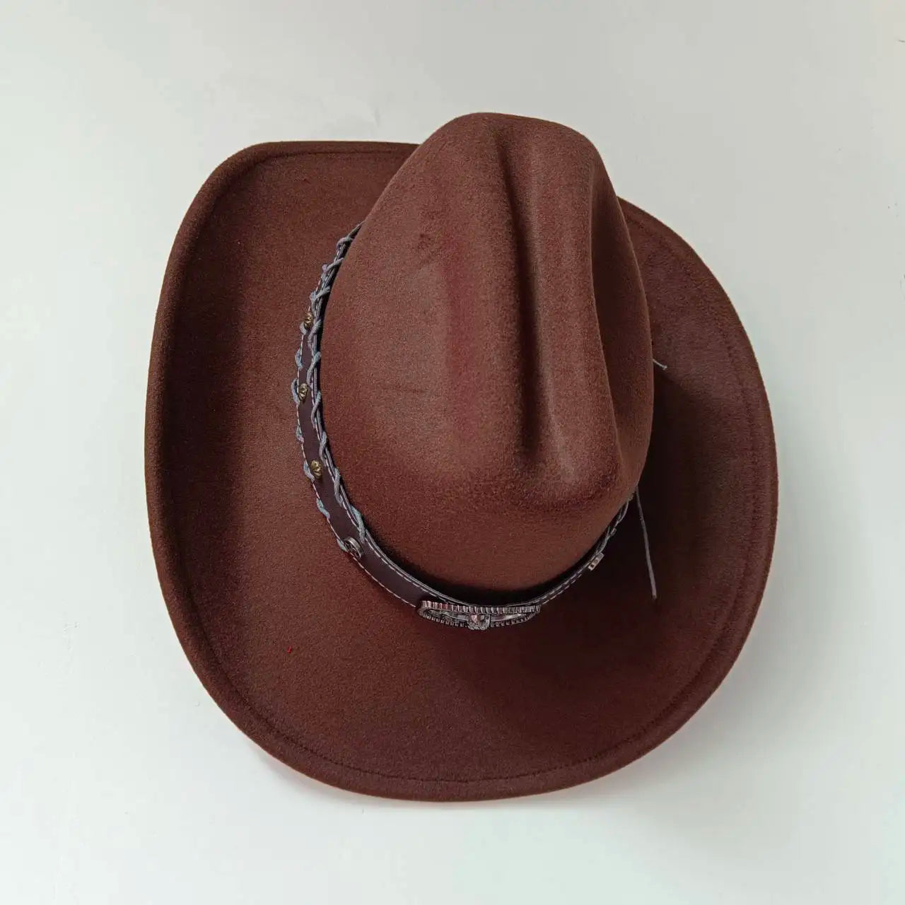 Chapeau de cowboy occidental à large bord pour homme, casquettes d'église Everche, Fascinateur vintage, chapeau de cowgirl jazz, zones bre, nouveau, 9cm