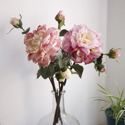 Grand Bouquet de pivoines blanches haut de gamme, fleurs artificielles pour décoration de mariage, de maison, fausses fleurs pour le nouvel an, décorations d'automne