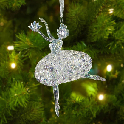 Arbre de noël Transparent flocon de neige suspendus ornements pendentif acrylique 2025 décoration de noël pour la maison cadeaux Navidad nouvel an 2026