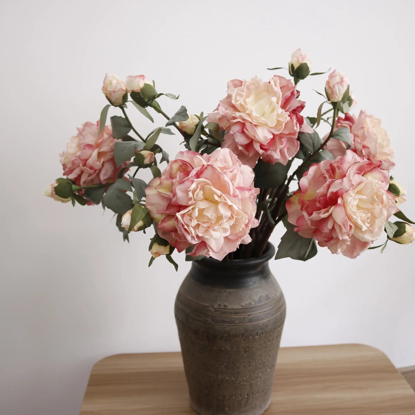 Grand Bouquet de pivoines blanches haut de gamme, fleurs artificielles pour décoration de mariage, de maison, fausses fleurs pour le nouvel an, décorations d'automne