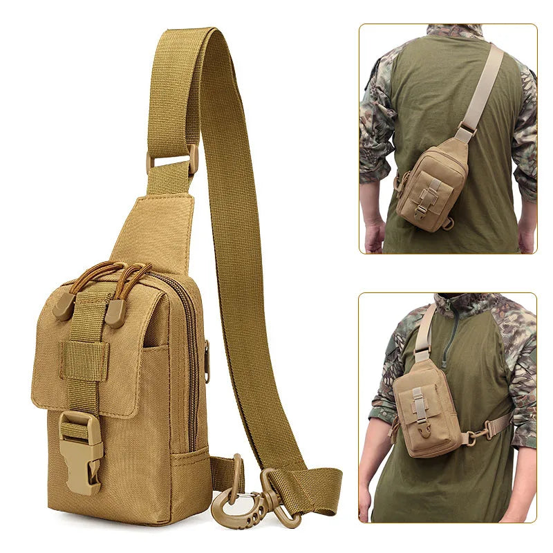Petit sac de poitrine de Camouflage antivol pour l'extérieur, sac à bandoulière de randonnée en Nylon pour chasse, pêche, Camping, Cycking