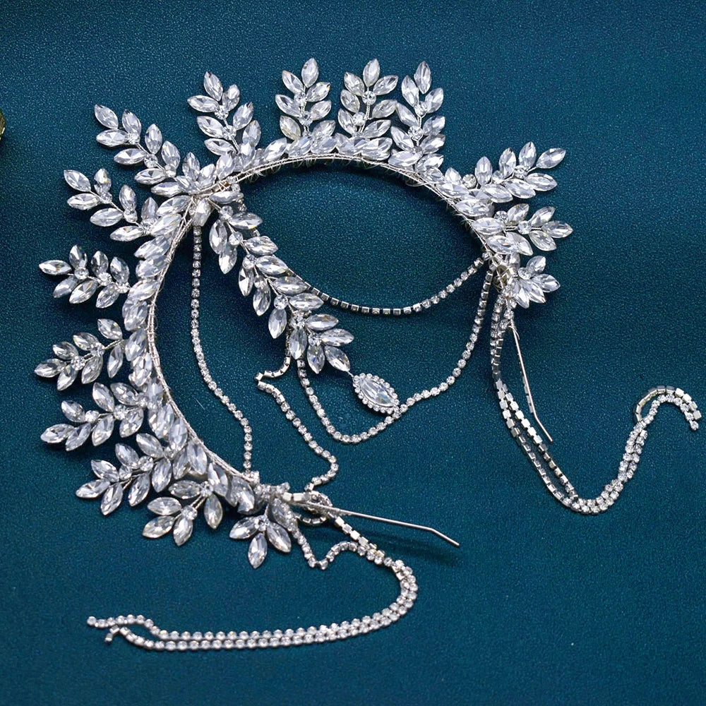 Serre-tête de mariée DZ131, accessoires pour cheveux de mariage, strass, coiffe pour femme, cristal jaune, serre-tête pour banquet, bandeau de fête