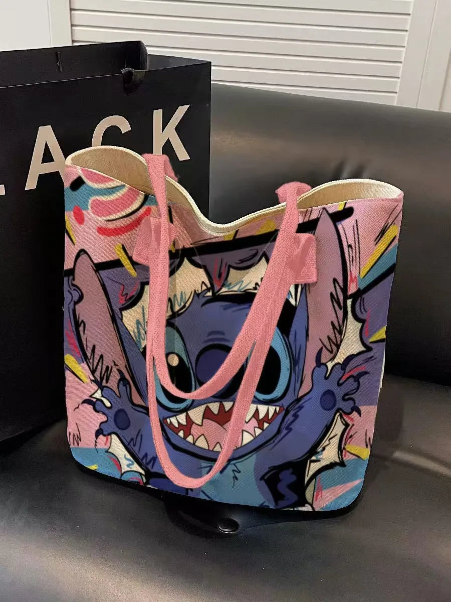 New Stitchou Single Shoulder Bag Cartoon Stitchou Pattern Shoulder Bag Ladies Tote Bags Joker Unisex Bags Commuter Handbag Gifts