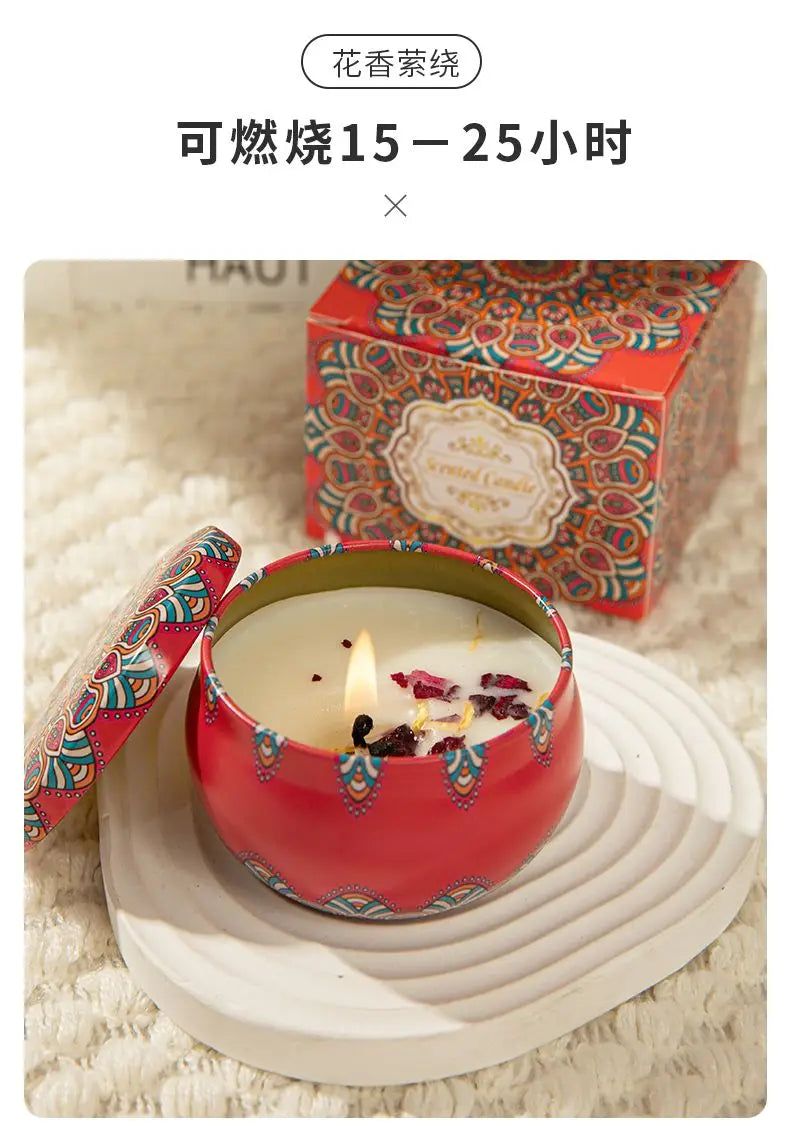 Bougies parfumées Osmanthus Gardenia avec pétales, petites bougies parfumées romantiques pour cadeaux d'anniversaire de filles, aromathérapie pour la maison