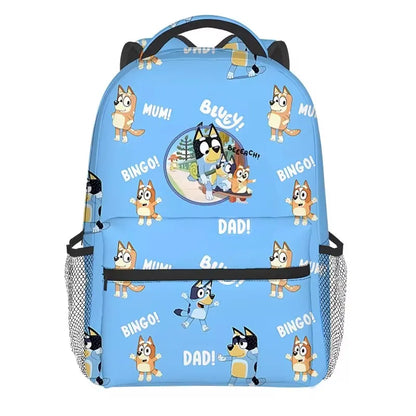 2024 New Bluey Animation Peripheral Children'S Outdoor Storage Bag Printed Backpack School Student Large Capacity Travel Bag