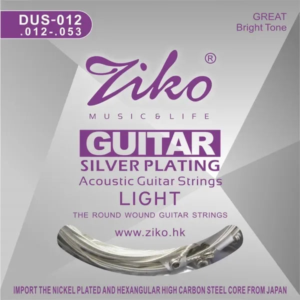 ZATM-Jeu de cordes JEParts pour instruments de musique acoustiques, plaqué argent, 6 cordes, 010 011 012