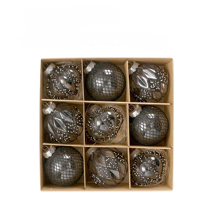 8cm PET Clear Decorative Christmas Ball Christmas Tree Ornament Sequin Christmas Decorative Ball Xmas Ornaments Home Decor