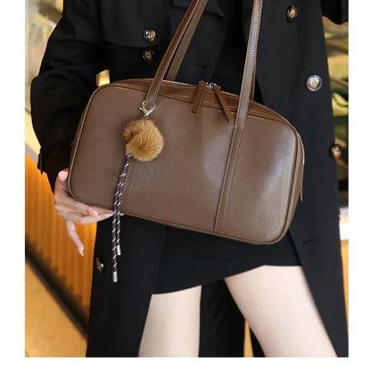 Sacs à bandoulière en cuir véritable de vache pour femmes, sacs à main de luxe de styliste de mode pour dames, sac à main rétro en cuir de vache Boston pour les déplacements