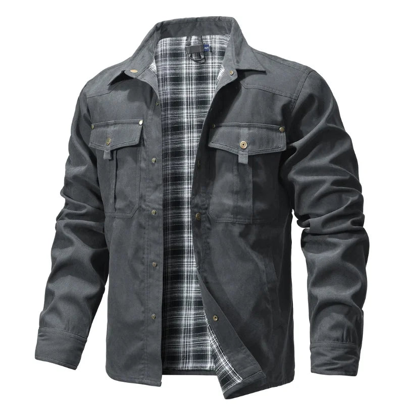 Vestes pour hommes, printemps, chemise doublée en flanelle, manteau, veste décontractée à boutons-pression, style cowboy occidental, haut de haute qualité, taille US