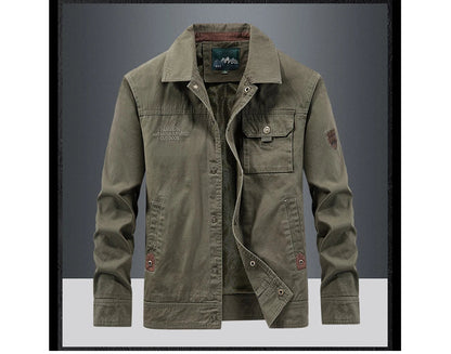 Spring Autumn Men's Cotton Jackets Trendy Men's Fashion Outerwear Windbreaker Coats Men Turn-Down Collar Tactical Jackets 5XL