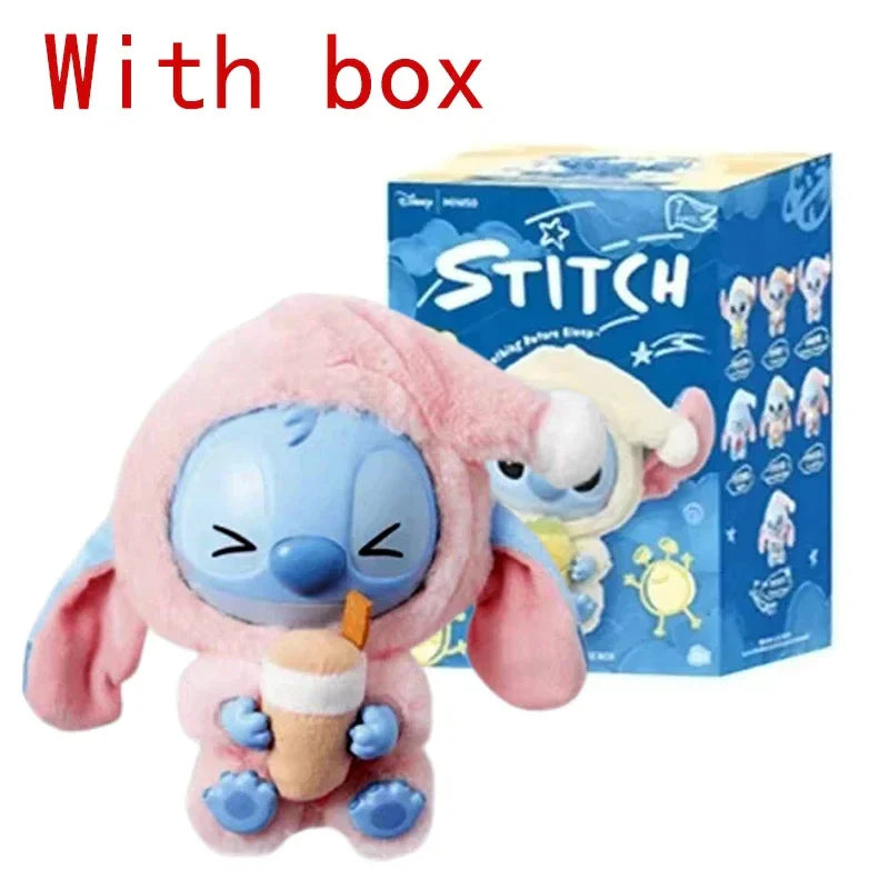 Stitch Eat Something Before Sleep Series Blind Box Plush Vinyl Toys Cute Doll Replica Mystery Box Bag Pendant Decor Gift