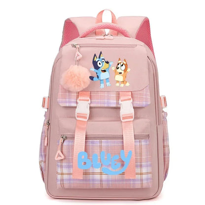 2024 New Bluey Boys And Girls High School Backpack Large Outdoor Leisure Practical Bag Cartoon Animation Bag Children's Gift