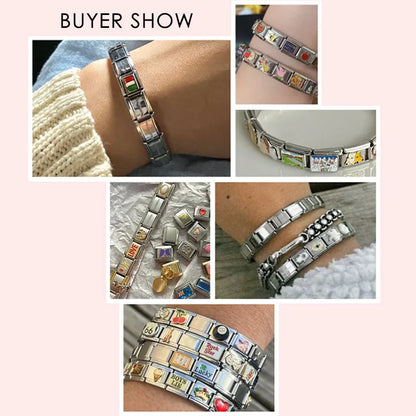 New Fashion Women Men West Cowboy Cactus Car Beach Italian Charm Fit 9mm Link Stainless Steel Bracelet For Gift DIY Making
