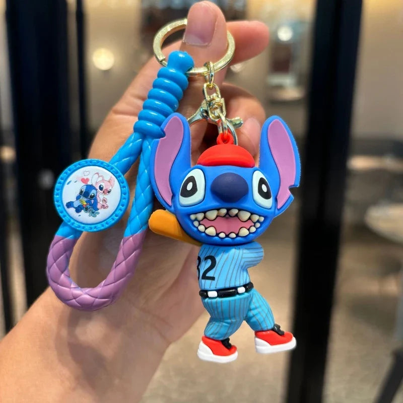 Stitch Wear Sportswear Play Basketball Play Baseball Series Key Chain Backpack Handbag Pendant Decoration Kid Interesting Gift