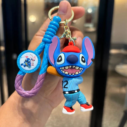 Stitch Wear Sportswear Play Basketball Play Baseball Series Key Chain Backpack Handbag Pendant Decoration Kid Interesting Gift