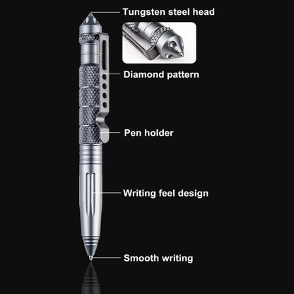 Military Tactical Pen Multifunction Aluminum Alloy Outdoor Survival Camping Security Survival Tools Emergency Glass Breaker Pen