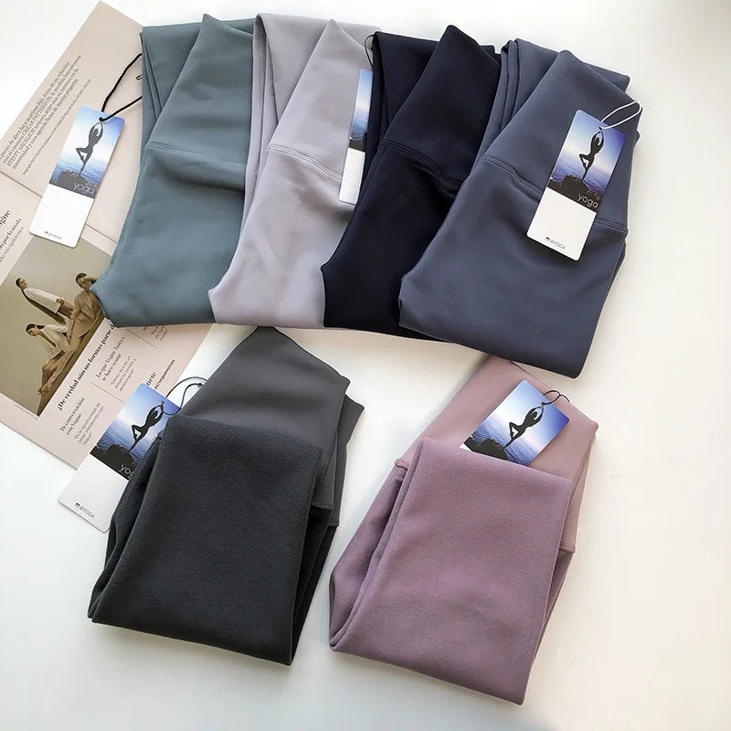 Women's Outdoor Leggings with Smile, Thermal Pants, Warm Fleece Lined Outfit, High Waist, Push Up, Running Leggings, Female Training Clothes, Winter