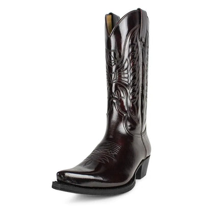 Men's Western Cowboy Boots Fashion Black Comfortable Embroidered Boots Men Couple Shoes for Men Women Motorcycle Boots Plus Size