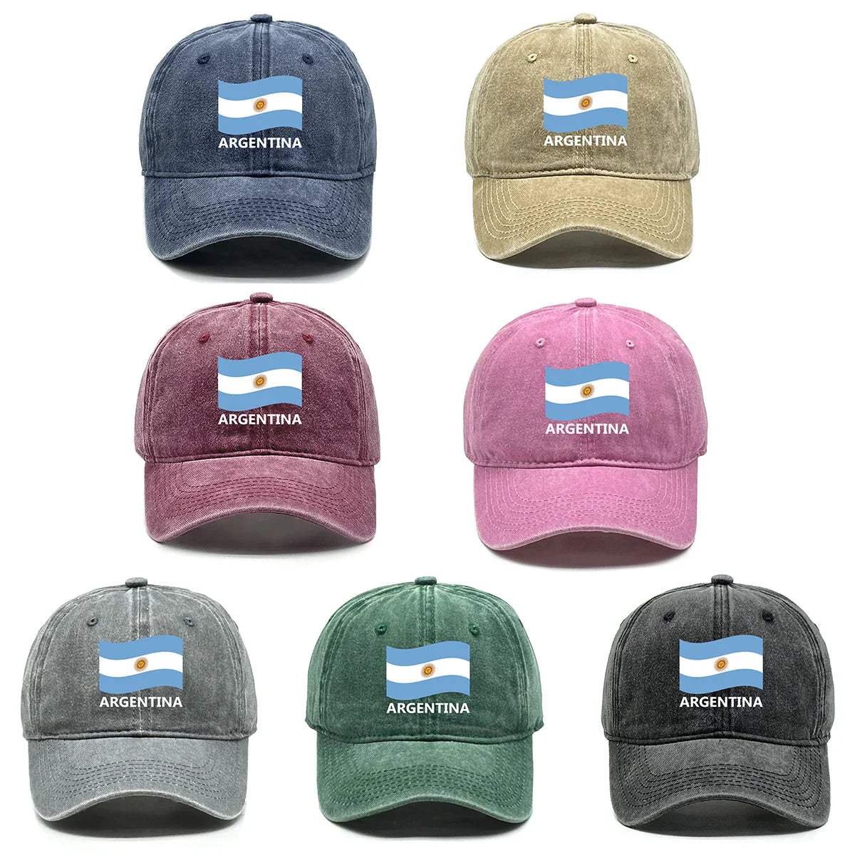 Flag Of Argentina Cowboy Hat Outdoor Casual Cotton Solid Color Adjustable Strap Baseball Cap Men Hat Sun Protect